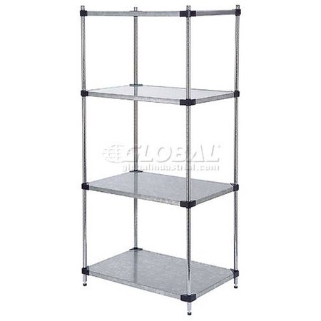 NEXEL 5 Tier Solid Galvanized Steel Shelving Starter Unit, 72W x 24D x 74H 24727SZ5